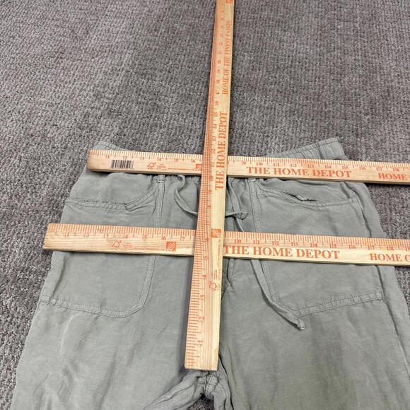 Rip Curl Pants Green Women’s Size Small Linen Blend Pockets - Picture 2 of 12